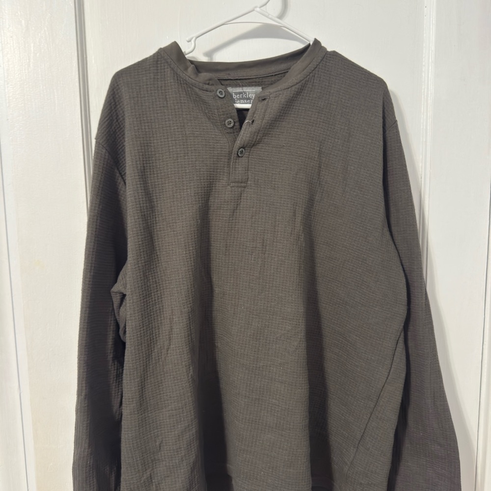 Men's Earthy Tone Long Sleeve Henley Shirt